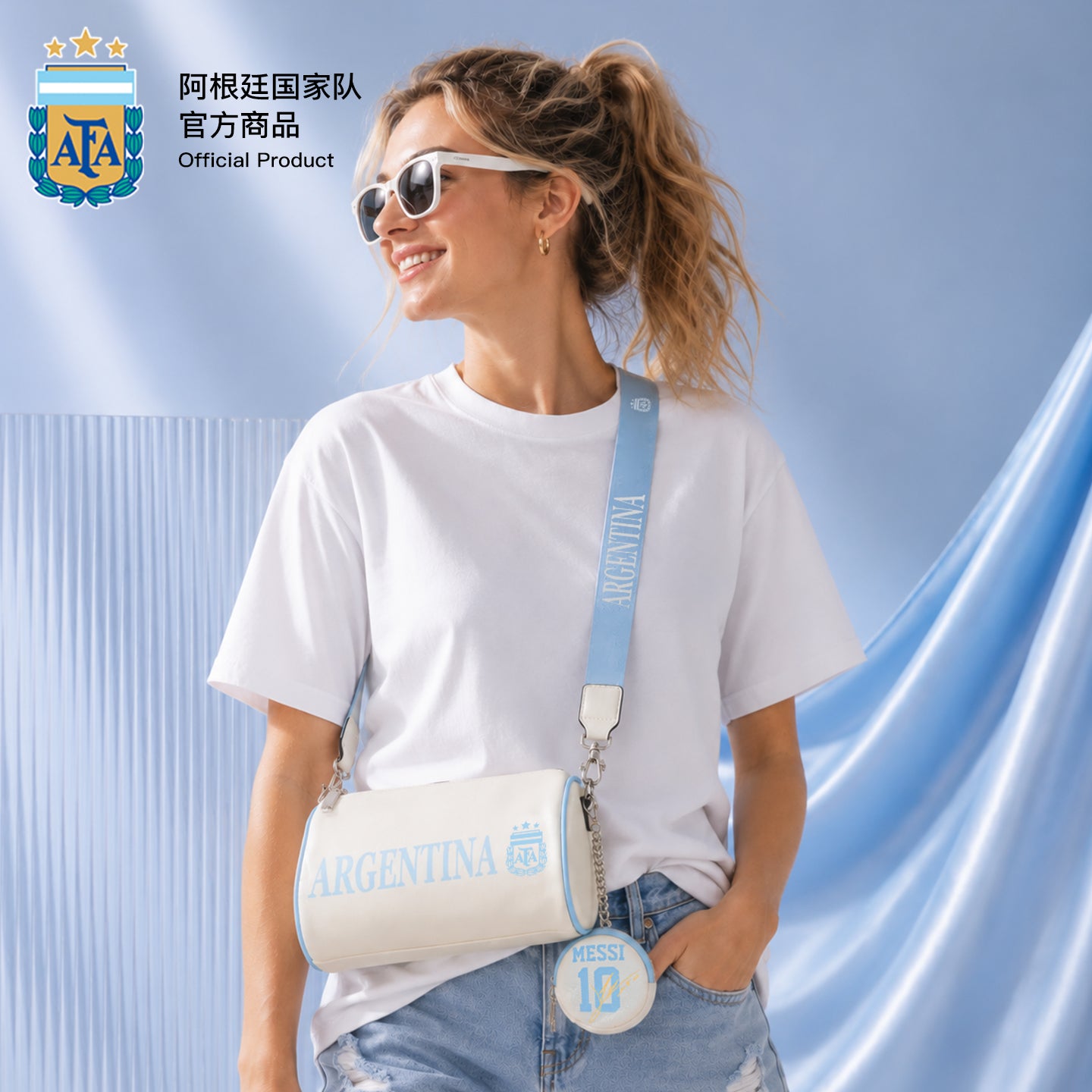 Argentina AFA Messi 10 Mini Barrel Bag